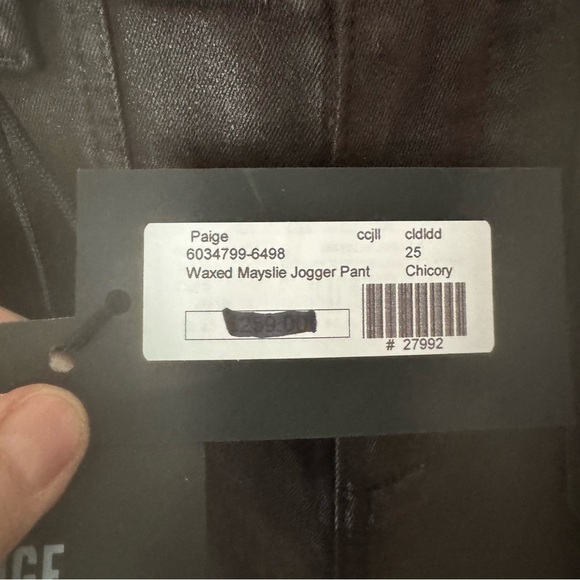 NWT PAIGE Mayslie Coated Waxed Joggers Pants Chocolate Brown Chicory Size 25 - Picture 6 of 16